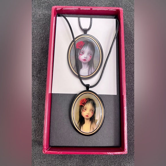 Mark Ryden Official Metal Enamel ROSE PENDANT by Porterhouse Editions COA New - Picture 2 of 10